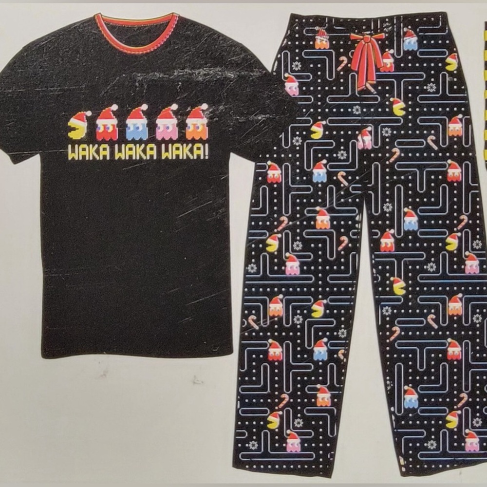 Wakka Wakka 🕹️Pac-Man Christmas 🎄 Pajama Pants + Shirt - Size S